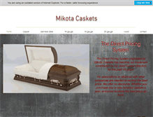 Tablet Screenshot of mikotacaskets.com